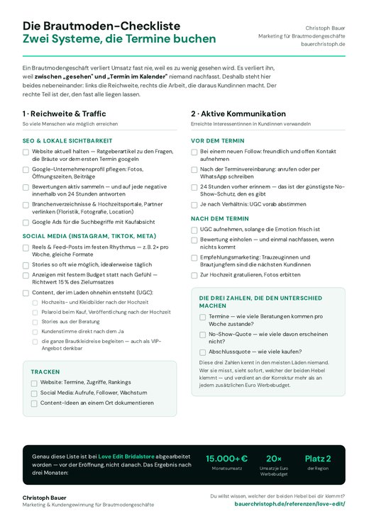 Vorschau der Brautmoden-Checkliste als PDF